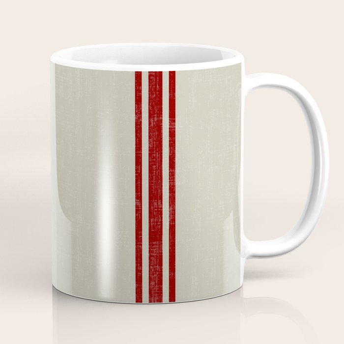 Vintage French Country Grainsack Berry Linen Coffee Mug Gallery Image 1