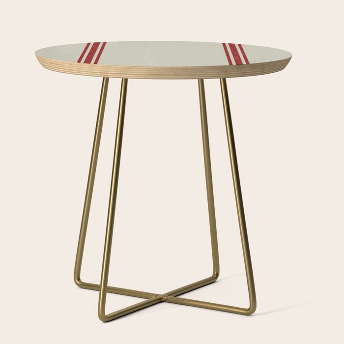 Vintage French Country Grainsack Berry Linen Side Table Gallery Image 1