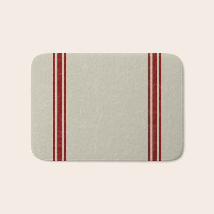 Vintage French Country Grainsack Berry Linen Bath Mat Gallery Image 1