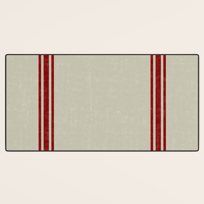 Vintage French Country Grainsack Berry Linen Desk Mat Gallery Image 3