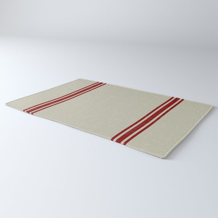 Vintage French Country Grainsack Berry Linen Rug Gallery Image 3