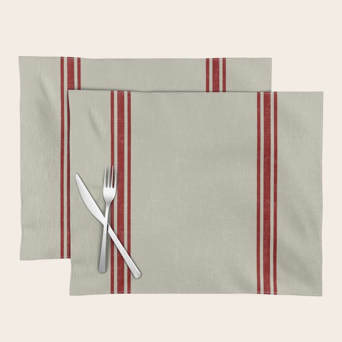 Vintage French Country Grainsack Berry Linen Placemat Gallery Image 1