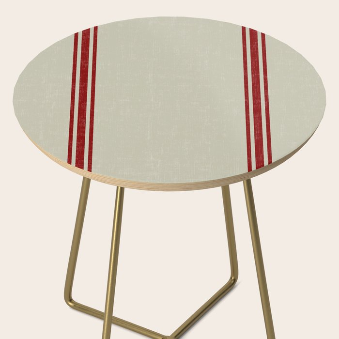 Vintage French Country Grainsack Berry Linen Side Table Gallery Image 2