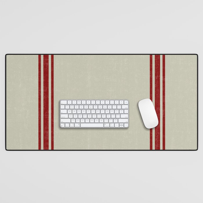 Vintage French Country Grainsack Berry Linen Desk Mat Gallery Image 1