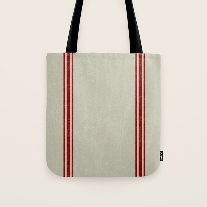 Vintage French Country Grainsack Berry Linen Tote Bag Gallery Image 1