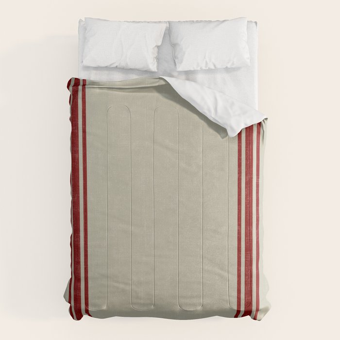 Vintage French Country Grainsack Berry Linen Comforter Gallery Image 1