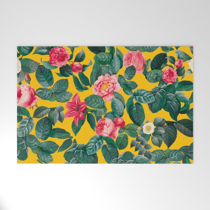Summer Botanical Pattern Welcome Mat Gallery Image 1