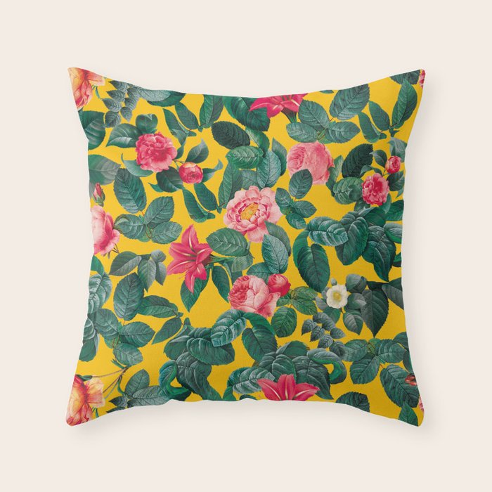 Summer Botanical Pattern Throw Pillow Gallery Image 6