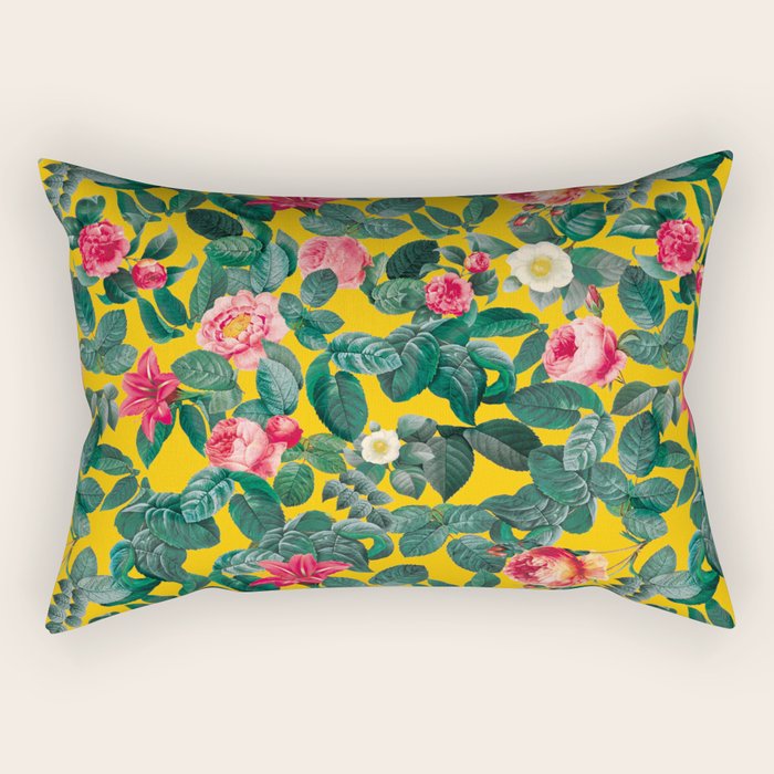 Summer Botanical Pattern Rectangular Pillow Gallery Image 2
