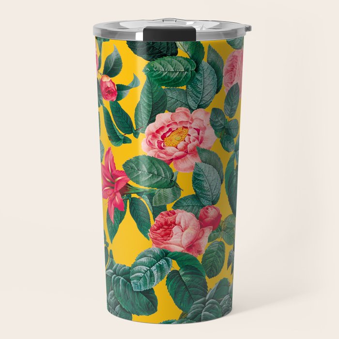 Summer Botanical Pattern Travel Mug Gallery Image 1