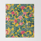 Summer Botanical Pattern Throw Blanket Gallery Image 2