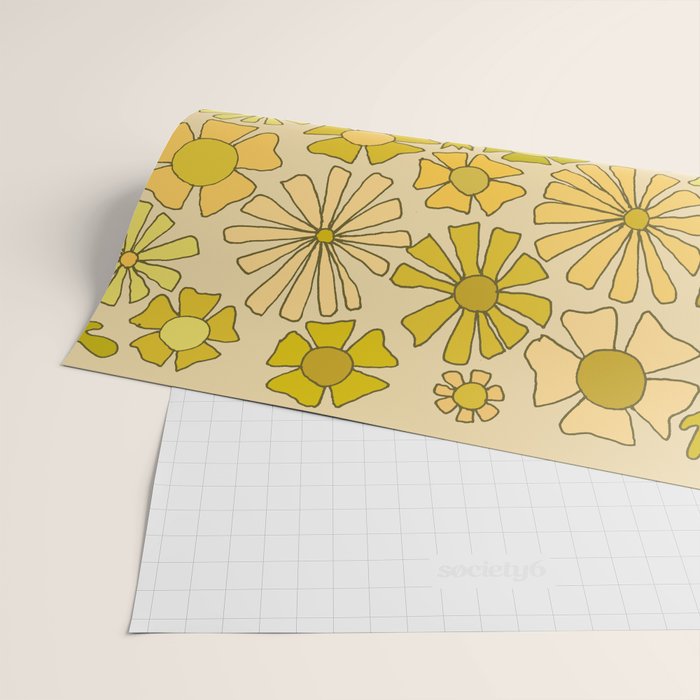 flower power // retro flower pattern by surfy birdy Wrapping Paper Gallery Image 2