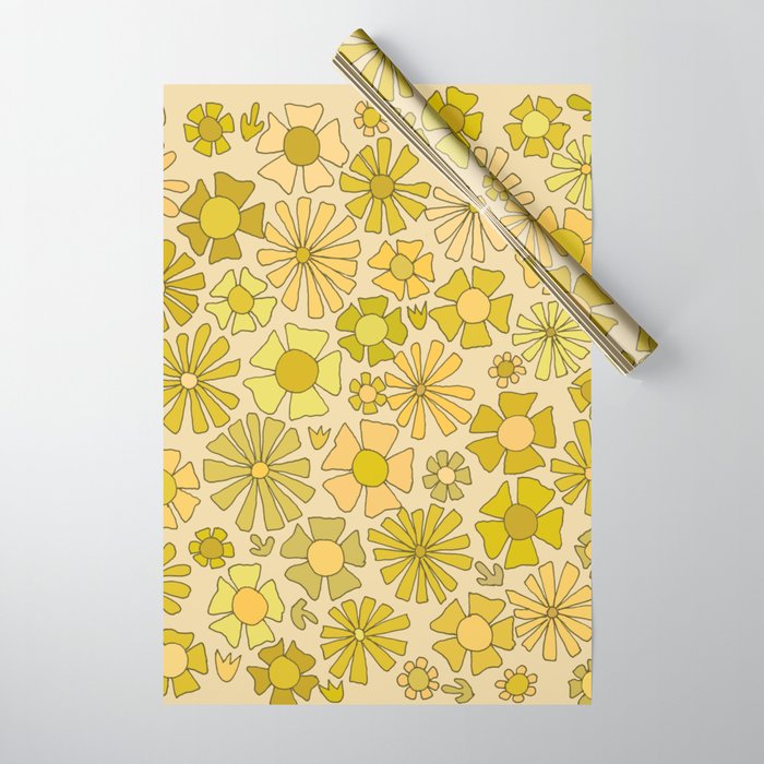 flower power // retro flower pattern by surfy birdy Wrapping Paper Gallery Image 1
