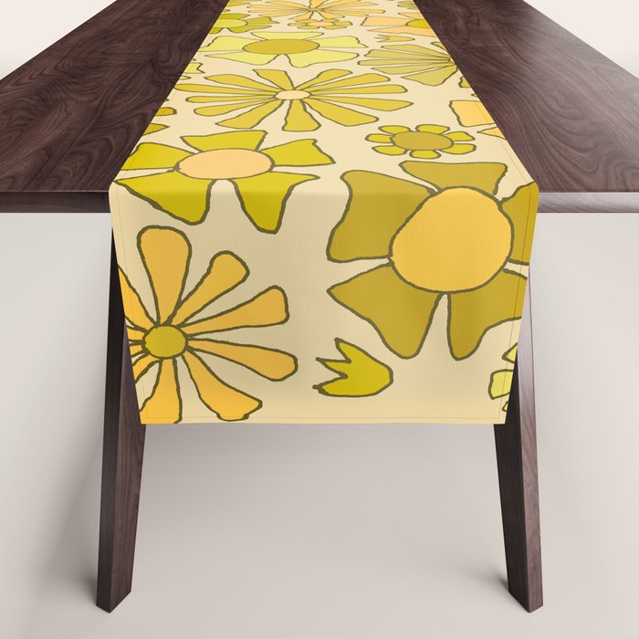 flower power // retro flower pattern by surfy birdy Table Runner Gallery Image 1