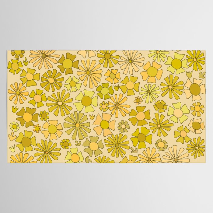 flower power // retro flower pattern by surfy birdy Tablecloth Gallery Image 2