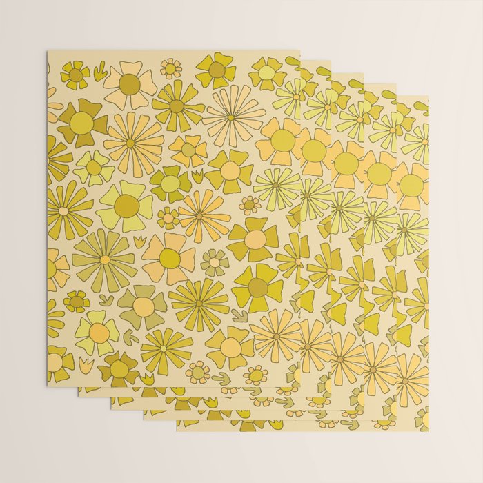 flower power // retro flower pattern by surfy birdy Wrapping Paper Gallery Image 3
