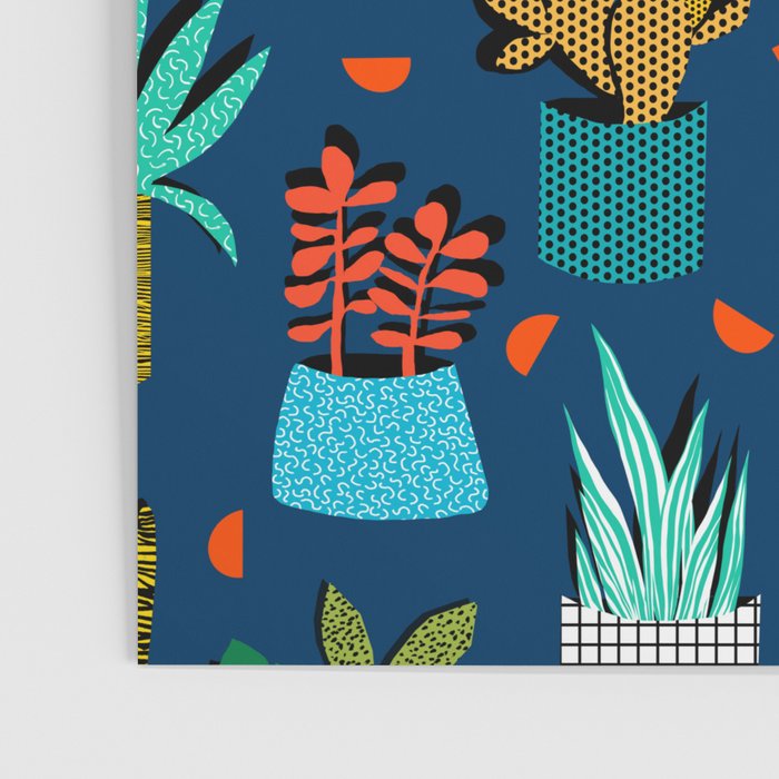 Check It - house plants indoor monstera neon bright modern pattern retro throwback memphis style Poster Gallery Image 3