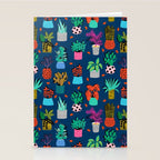 Check It - house plants indoor monstera neon bright modern pattern retro throwback memphis style Stationery Card Gallery Image 2