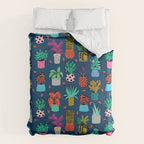 Check It - house plants indoor monstera neon bright modern pattern retro throwback memphis style Duvet Cover Gallery Image 6