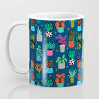 Check It - house plants indoor monstera neon bright modern pattern retro throwback memphis style Coffee Mug Gallery Image 3
