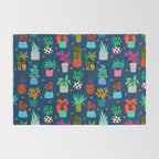 Check It - house plants indoor monstera neon bright modern pattern retro throwback memphis style Rug Gallery Image 2