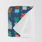 Check It - house plants indoor monstera neon bright modern pattern retro throwback memphis style Throw Blanket Gallery Image 3