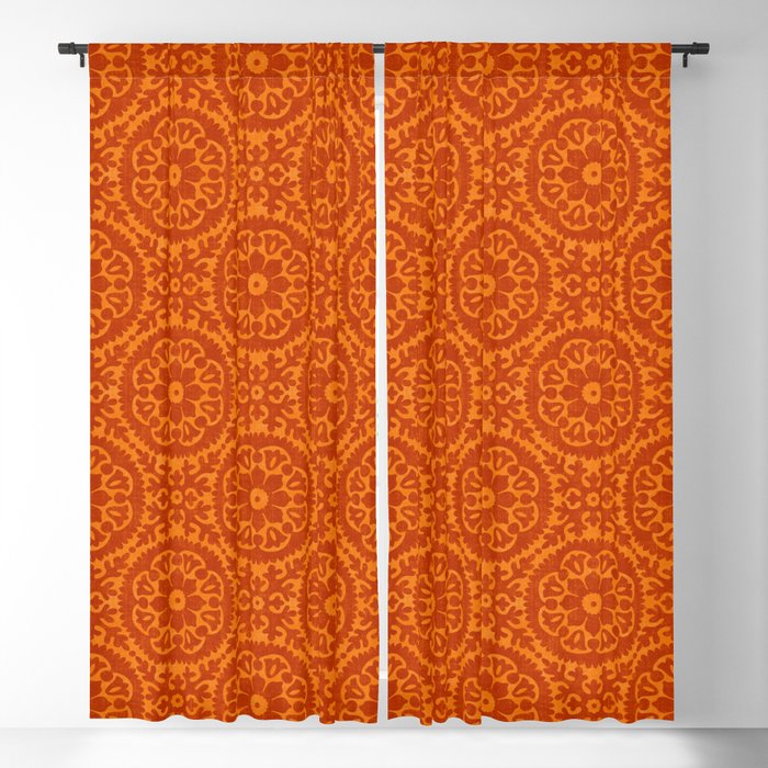 Folk Art Mandala - orange and red Window Curtain Gallery Image 5