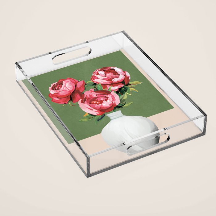 Vase of Flowers 1 Acrylic Tray Gallery Image 1