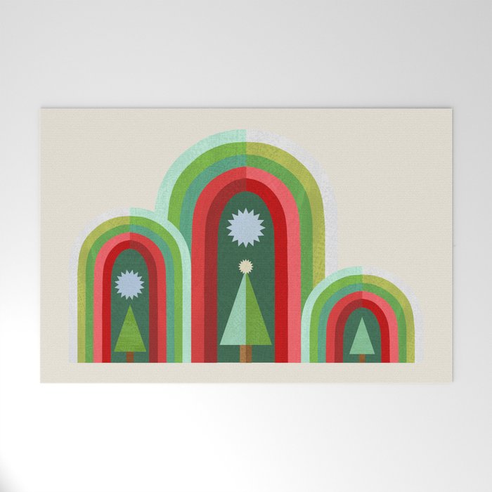 Rainbow Christmas Arches Welcome Mat Gallery Image 1
