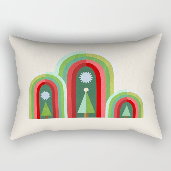 Rainbow Christmas Arches Rectangular Pillow Gallery Image 2