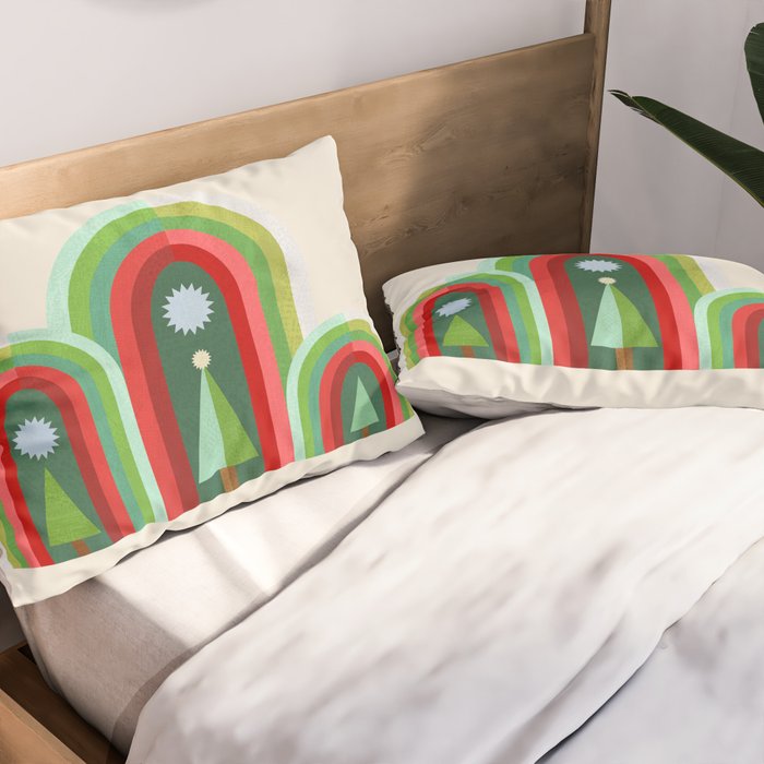 Rainbow Christmas Arches Pillow Sham Gallery Image 2