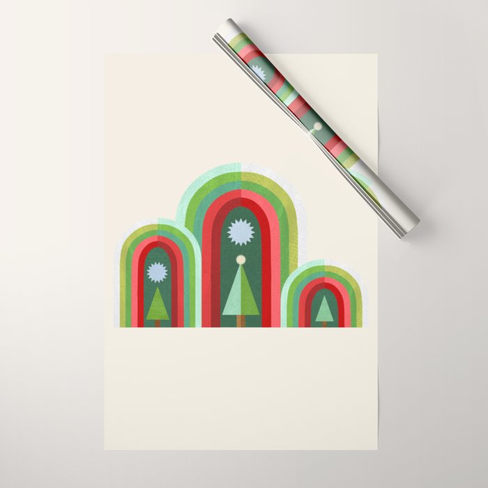 Rainbow Christmas Arches Wrapping Paper Gallery Image 1