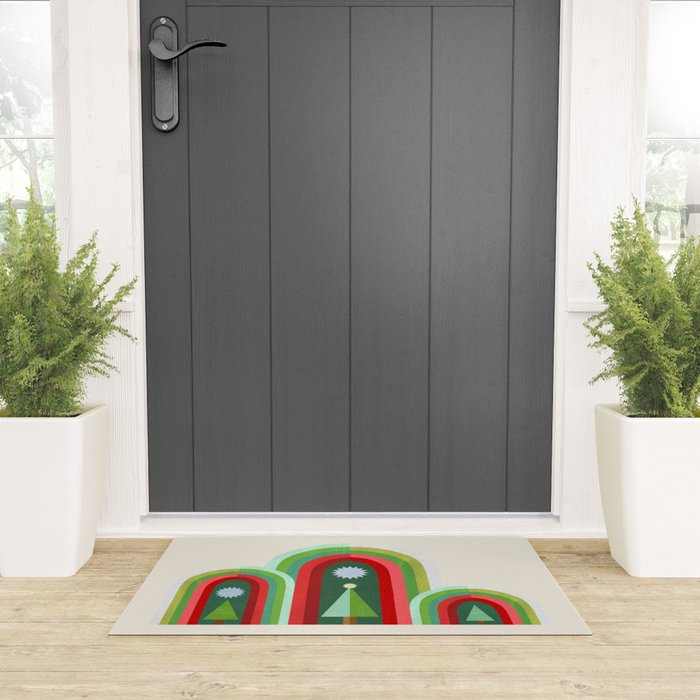 Rainbow Christmas Arches Welcome Mat Gallery Image 3