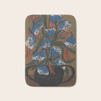 Blue Bell Flowers in Black Basket Whimsical Floral Still Life Folk Art Botanical Painting Bath Mat Gallery Image 1