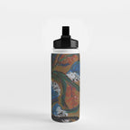 Blue Bell Flowers in Black Basket Whimsical Floral Still Life Folk Art Botanical Painting Water Bottle Gallery Image 2
