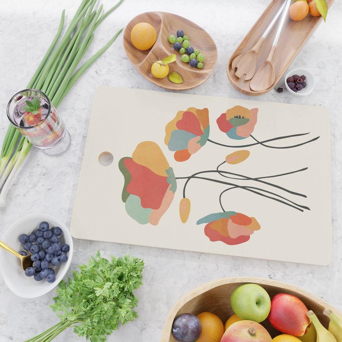 Colorful Flowers Cutting Board Gallery Image 2