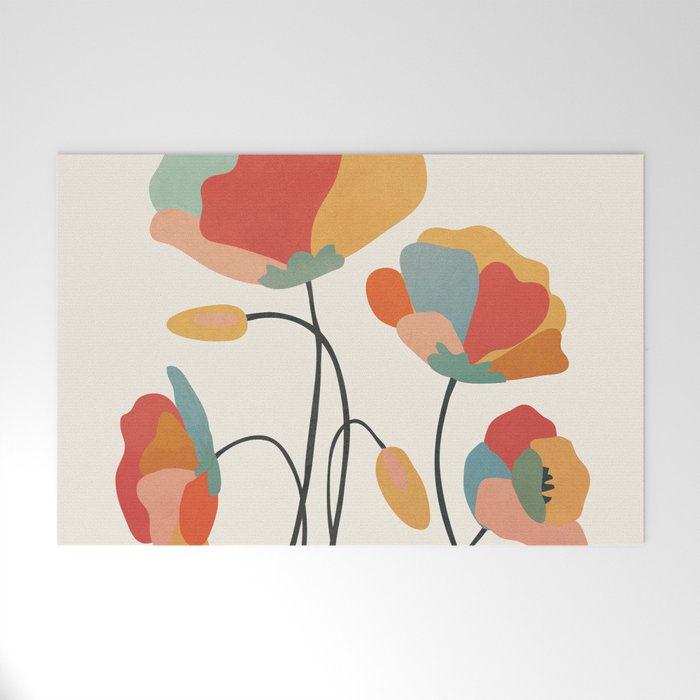Colorful Flowers Welcome Mat Gallery Image 1