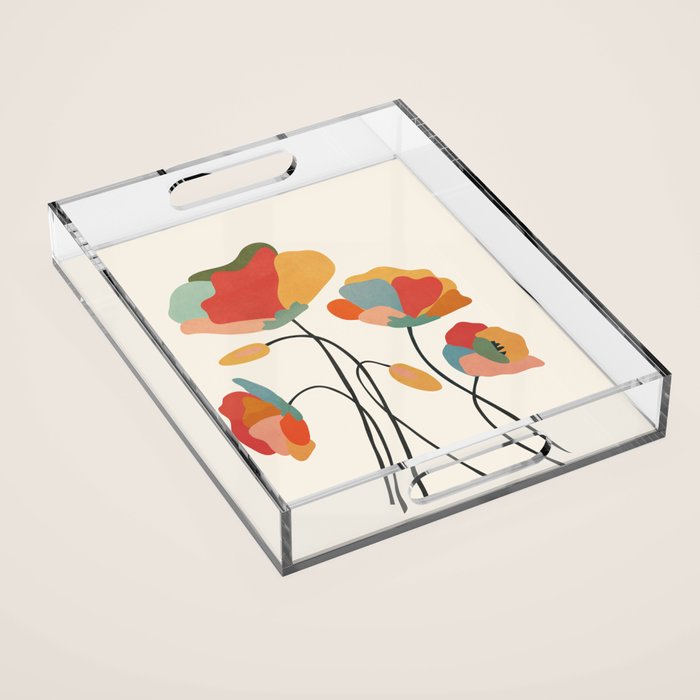 Colorful Flowers Acrylic Tray Gallery Image 1