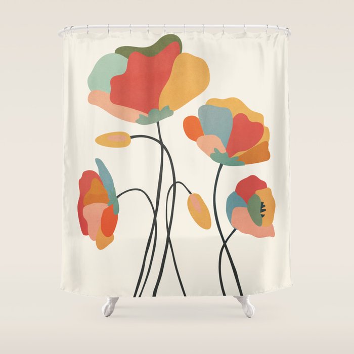 Colorful Flowers Shower Curtain Gallery Image 1