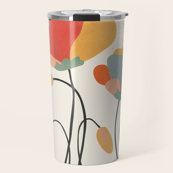 Colorful Flowers Travel Mug Gallery Image 1
