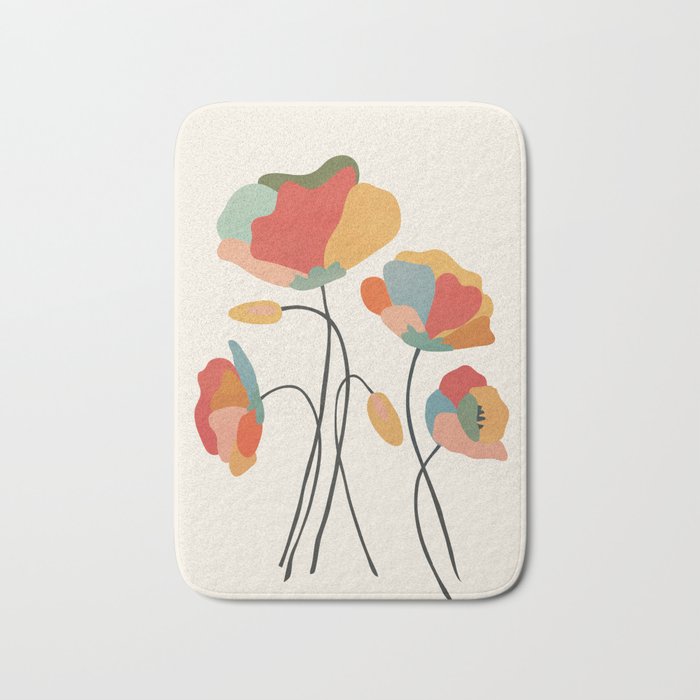 Colorful Flowers Bath Mat Gallery Image 1