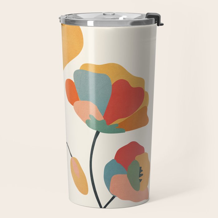 Colorful Flowers Travel Mug Gallery Image 2