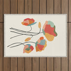 Colorful Flowers Outdoor Rug Gallery Image 1
