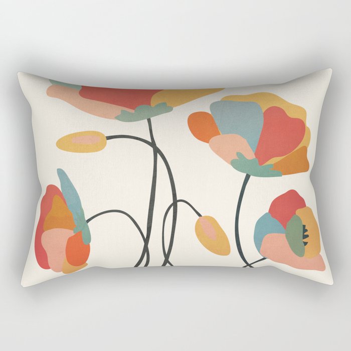 Colorful Flowers Rectangular Pillow Gallery Image 2