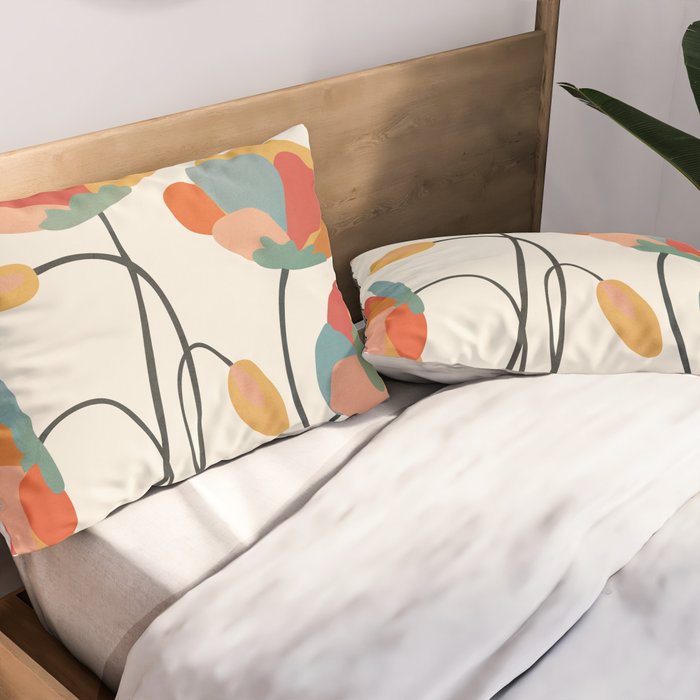 Colorful Flowers Pillow Sham Gallery Image 2