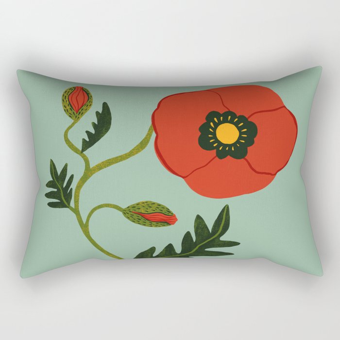 Red Poppy Rectangular Pillow Gallery Image 2