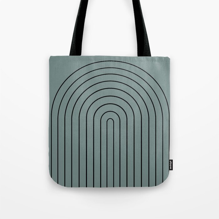 Minimal Arch XLV Neutral Teal Modern Geometric Lines Tote Bag Gallery Image 1