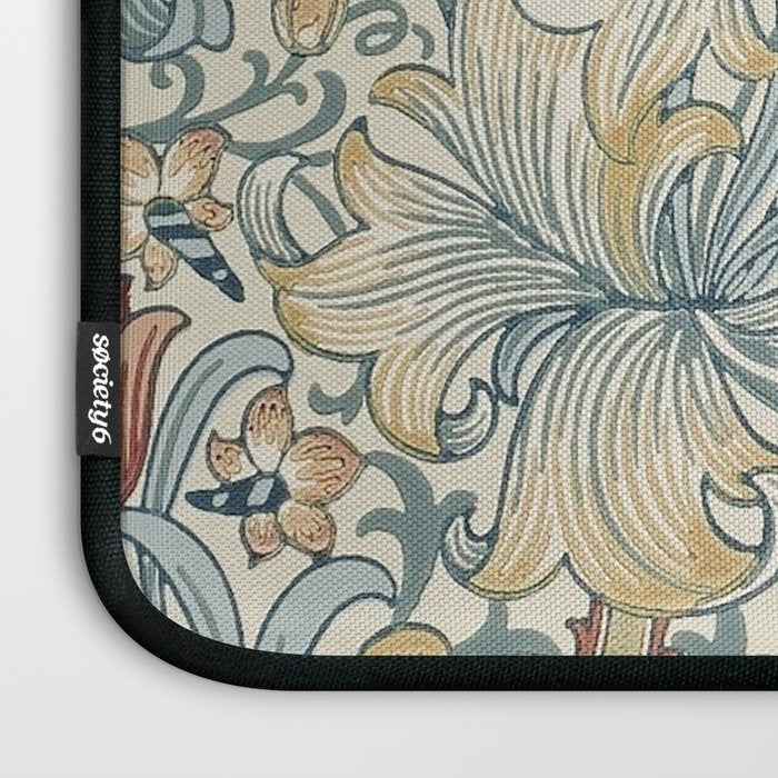 William Morris Vintage Golden Lily Soft Slate & Manilla Laptop Sleeve Gallery Image 3