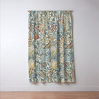 William Morris Vintage Golden Lily Soft Slate & Manilla Window Curtain Gallery Image 3