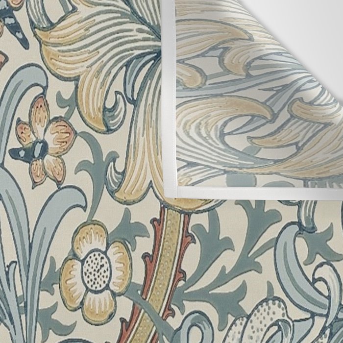 William Morris Vintage Golden Lily Soft Slate & Manilla Wall Tapestry Gallery Image 3